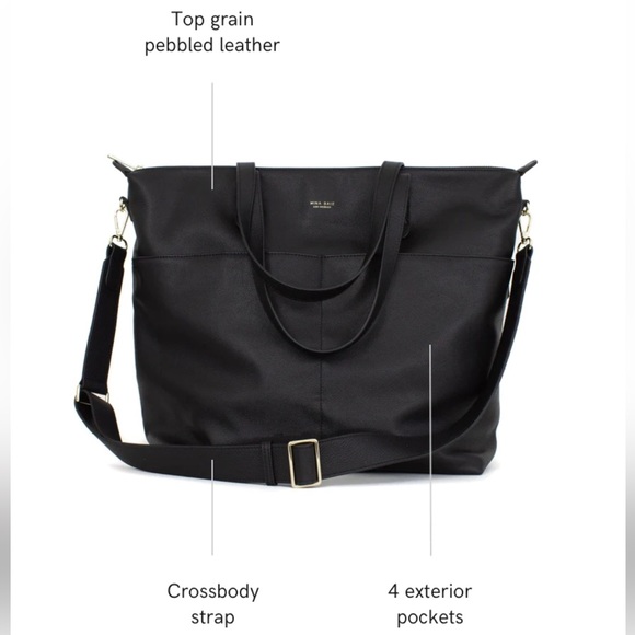 Mina Baie Amelia Black Leather Gold Hardware